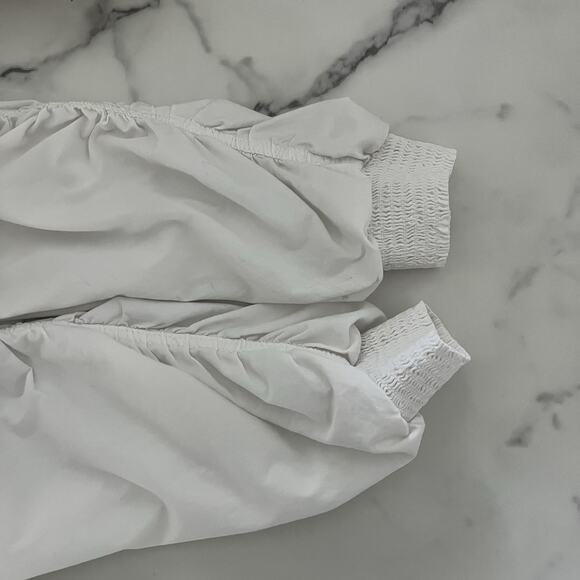 XCVI Wearables Orrick bomber jacket Cotton mesh white sz Large Summer Bohemian - Picture 9 of 10